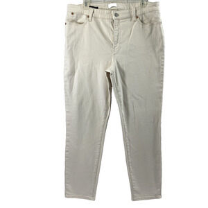 Talbot Jeans Womens Size 14 Beige Denim Slim Ankle Stretch Comfy